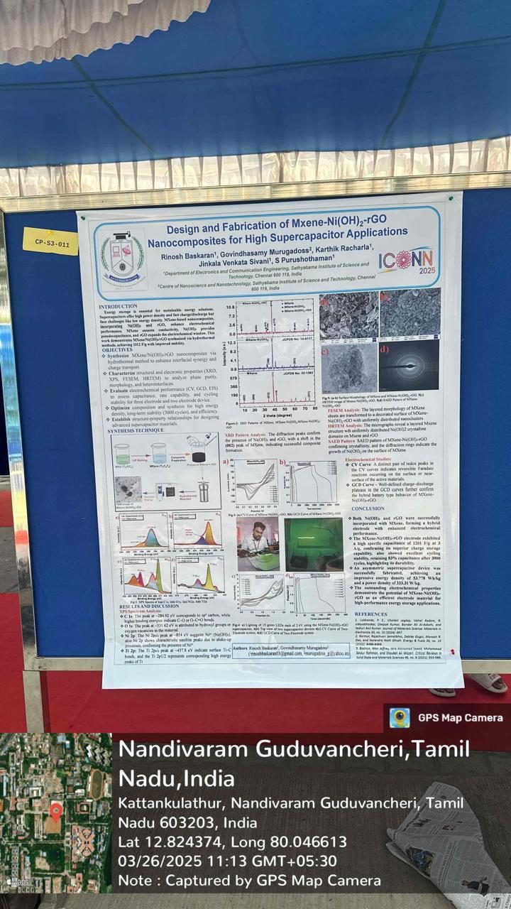 ICONN 2025 — research poster on MXene-Ni(OH)2-rGO supercapacitors